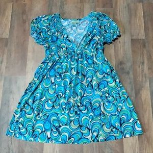 Johnny Martin Peacock Swirl Dress Women's Size: 9
